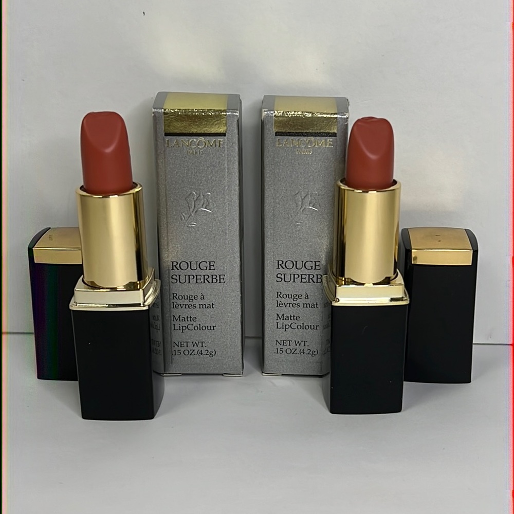 Lancome Rouge Superbe Mayte Lip Color Matte Nectar (lot of 2pc) full size